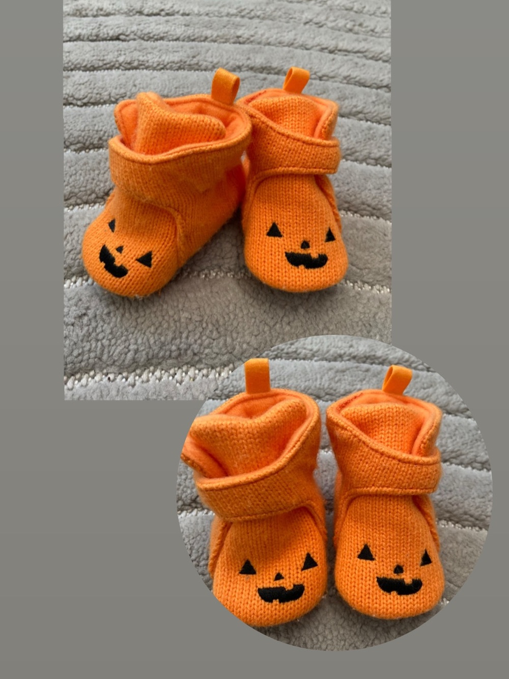 Target Orange Pumpkin Knit Baby Booties